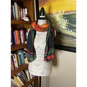 Multicolor Swirl Design Scarf Rectangle Head Wrap Hair Covering Tichel